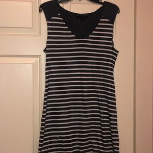 Gray & White Striped Banana Republic Dress